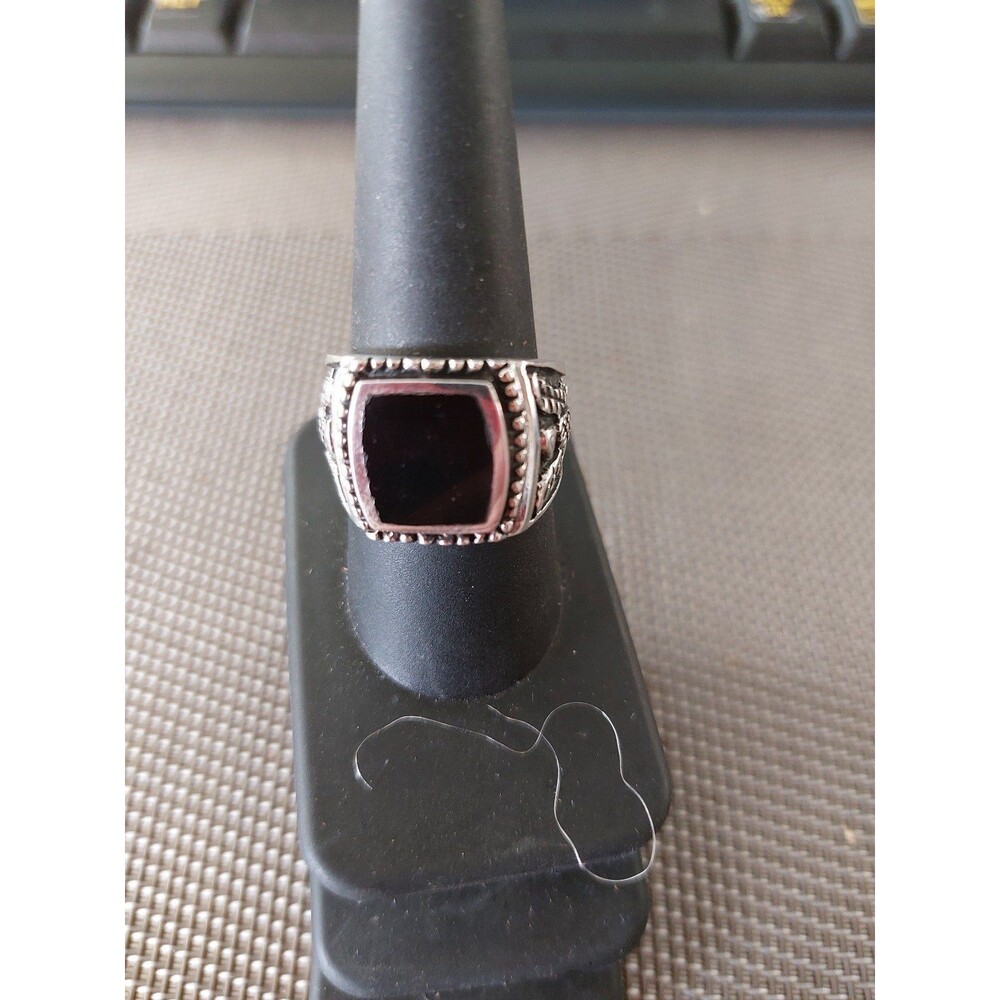 Sterling Silver  Onyx Men's Ring Sz9
